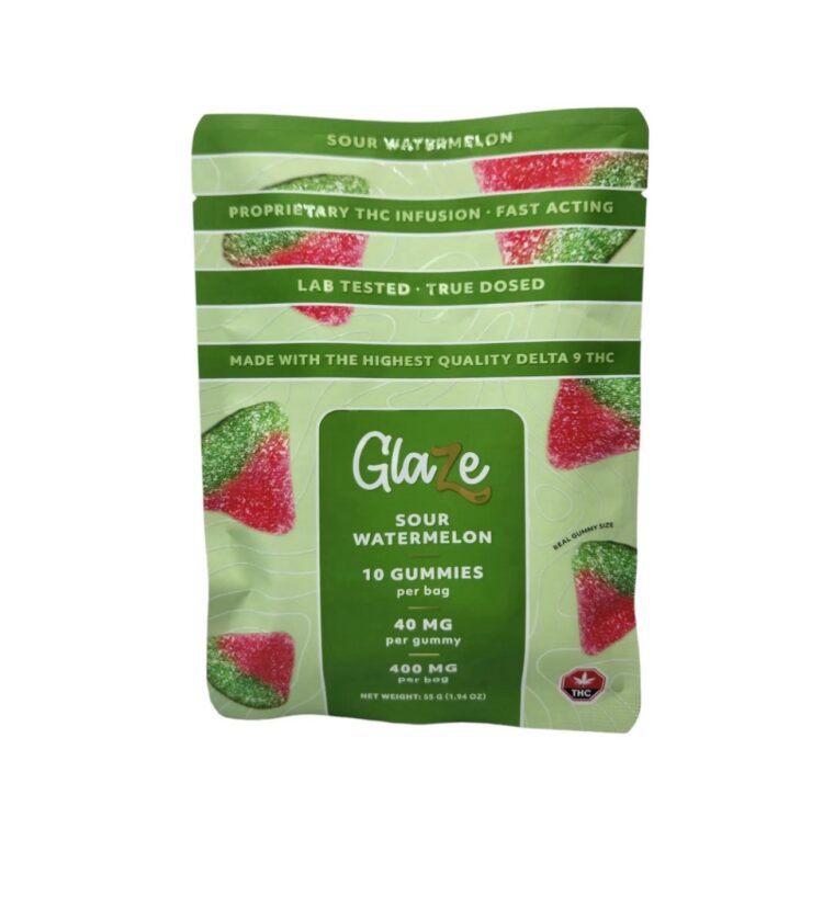 Glaze • 40mg THC • Sour Gummies • 5 Fruit Flavours