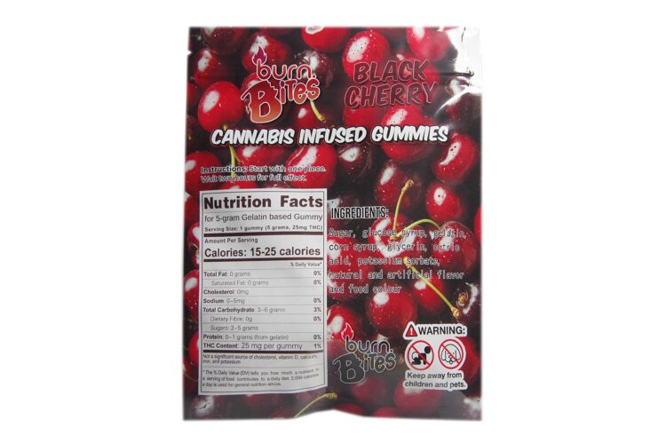 Burn Bites • 25mg THC Gummies • Black Cherry - Image 2