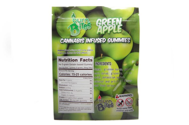 Burn Bites • 25mg THC Gummies • Green Apple - Image 2