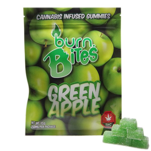 Burn Bites • 25mg THC Gummies • Green Apple