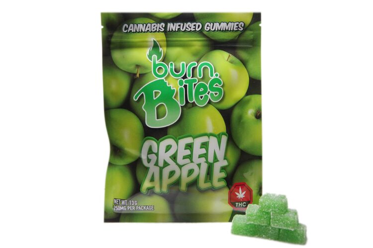 Burn Bites • 25mg THC Gummies • Green Apple