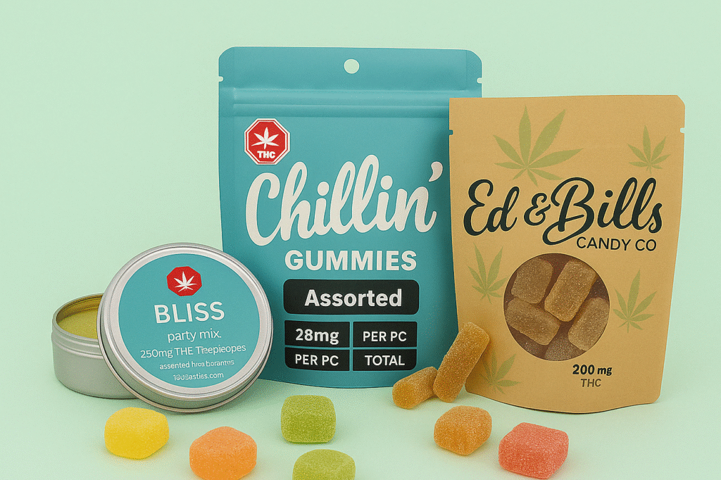 Edible assortment gummies THC CBD